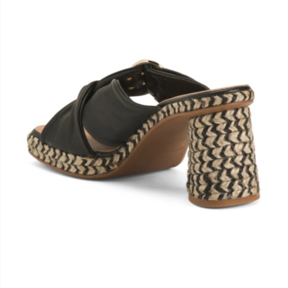 Gaimo Black Jute Wide Heeled Clog with Tubular Heel Size - Picture 5 of 10